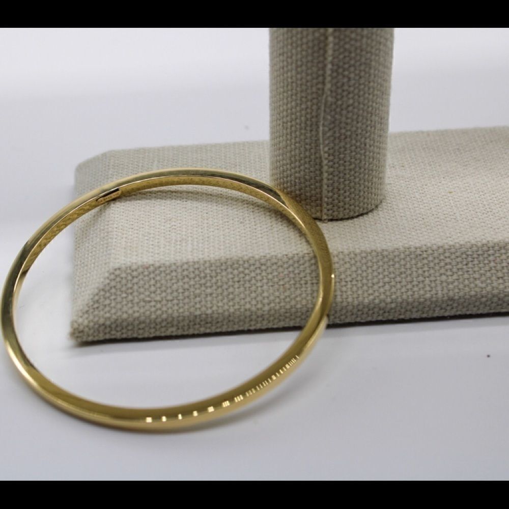 14k Gold Slip on Squared Bangle - Picture 5 of 14